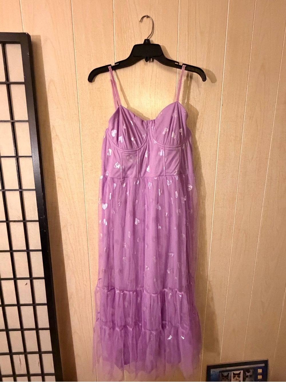 Betsey Johnson Lavender Heart Print Dress - Picture 2 of 10